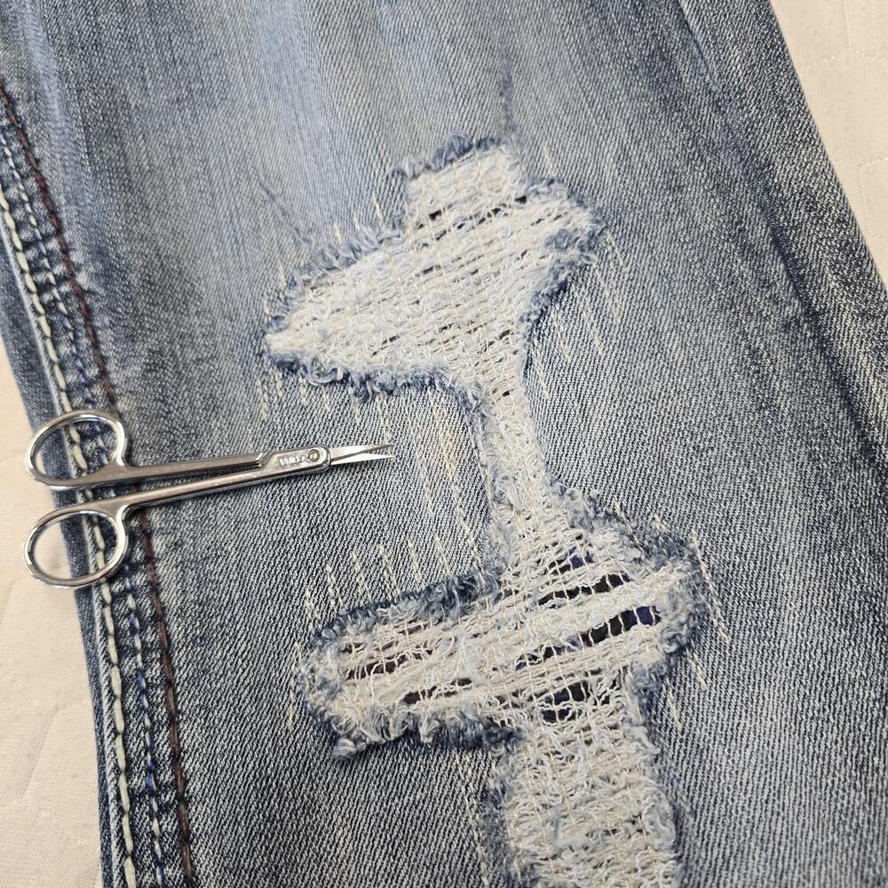 Rock Revival TYME Mens Jeans Straight Leg Size 29 Distressed Thick Stitch MMA - Picture 12 of 12